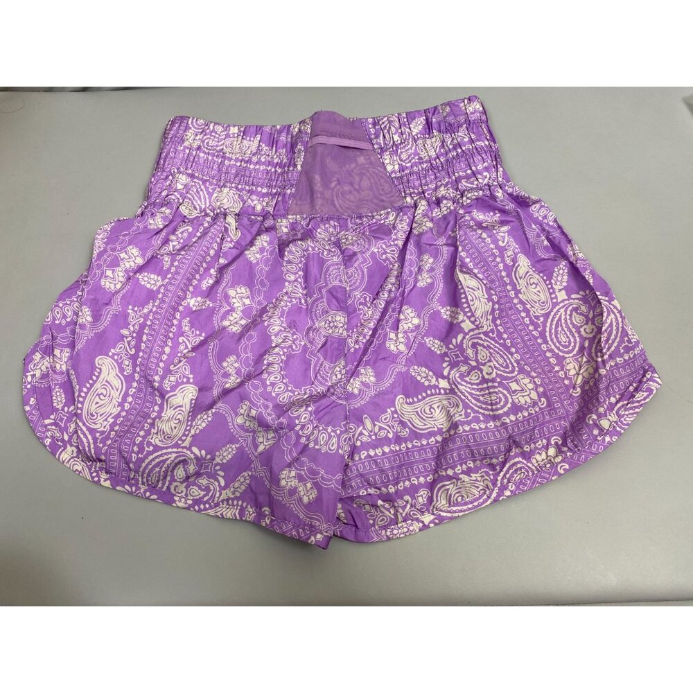 Free People Purple Athletic Shorts with Elastic Waistband